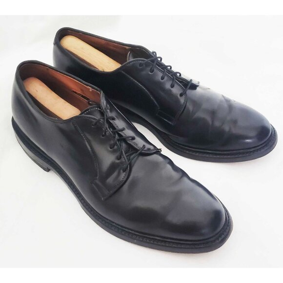 Allen Edmonds Mens Black Leeds Shell Cordovan Derby Dress Shoe 11.5 B - Picture 2 of 12